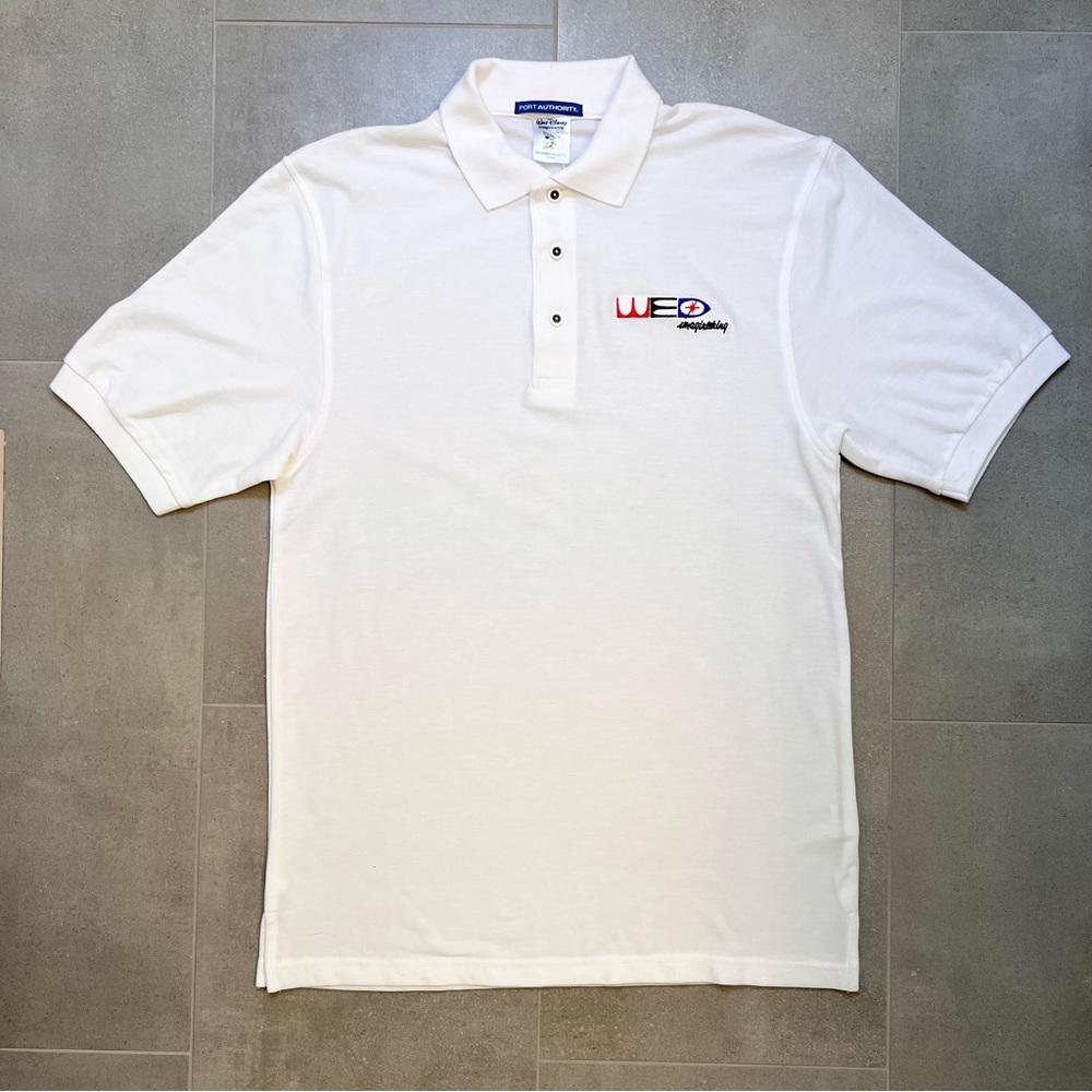 UNIQUE NWT Disney Imagineer Exclusive White Polo Medium
